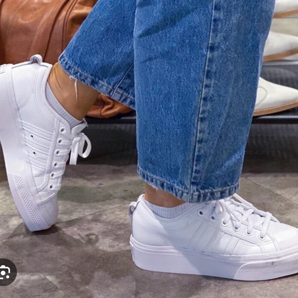 Adidas Women’s White NIZZA PLATFORM SHOES